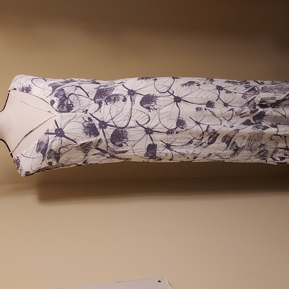 Picadilly (Canada) White and Gray Maxi Tiered Dress